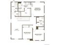Second floor plan with a loft, three bedrooms, including the owner's suite, two bathrooms and laundry room at 1431 Lumber Ridge N Cir, Erie, CO 80516