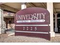 University Park Tower sign, 2225, at the entrance of the building at 2225 Buchtel Blvd # 1109, Denver, CO 80210