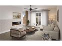 Cozy living room with modern fireplace, stylish furniture, and plenty of natural light at 3200 W 27Th Ave, Denver, CO 80211