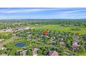 An aerial view shows the property's location nestled in a green neighborhood with a community park and pond at 5746 Aspen Creek Dr, Broomfield, CO 80020