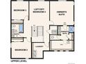 Upper level floor plan with owner's suite, loft, and laundry area at 5700 Ranch St, Mead, CO 80504