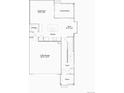 Open-concept floor plan featuring a kitchen, living room, covered deck, and two-bay garage at 6719 Juniper Dr, Thornton, CO 80602