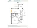 Floorplan of a home featuring an open-concept layout, a kitchen island, a covered porch, and a 2-bay garage at 8892 Springsong Ln, Littleton, CO 80125