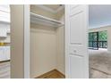Bedroom closet with one shelf and wooden flooring at 14152 E Linvale Pl # 408, Aurora, CO 80014