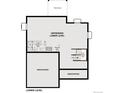 Floor plan of the unfinished lower level, including an unfinished and unexcavated section at 14120 Bunny Hop Ln, Parker, CO 80134