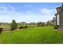 Expansive backyard with green grass, perfect for outdoor activities and relaxation at 2794 Heron Lakes Pkwy, Berthoud, CO 80513