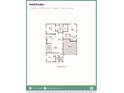 Single-story floor plan with two bedrooms, two baths, flex room and two-car garage at 21937 E 51St Dr, Aurora, CO 80019