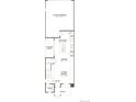 Detailed first-floor floor plan showing the kitchen, dining, living room, and 2-car garage layout at 17155 E Alameda Pkwy, Aurora, CO 80017