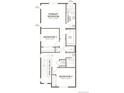 Second-floor floor plan showcases primary bedroom with bath, 2 beds, bath 2, and laundry area at 17155 E Alameda Pkwy, Aurora, CO 80017