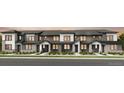 Rendering of modern townhomes with contemporary design, stylish exteriors, and well-manicured landscaping at 17145 W 91St Ln, Arvada, CO 80007