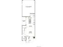 Main floor plan featuring open concept living room, kitchen, dining area and two-car garage access at 6668 N Nepal Ct, Aurora, CO 80019