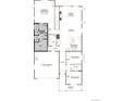 Detailed floor plan showcasing the layout of the first floor including bedrooms, kitchen, and garage at 39161 Anthony St, Elizabeth, CO 80107