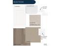 A stylish selection of interior materials featuring white cabinets, countertops, vinyl plank, and carpet at 8639 Hotchkiss St, Littleton, CO 80125