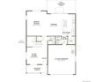 First floor blueprint with 2-car garage, kitchen, dining room, great room and flex room at 24737 E 40Th Ave, Aurora, CO 80019