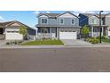 Beautiful two-story home featuring a manicured lawn and an inviting porch at 2144 Rosette Ln, Castle Rock, CO 80104