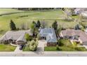 Overhead view of a single-story home showing landscaping, driveway, and neighborhood context at 2330 Sandpiper Dr, Lafayette, CO 80026