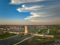 Panoramic aerial view of The Aurora Highlands community showcasing its layout and landscaping at 23909 E 41St Ave, Aurora, CO 80019
