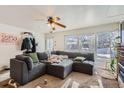 Spacious living room featuring a comfortable sectional sofa and fireplace at 2253 Columbine Ave, Boulder, CO 80302