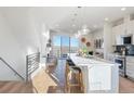 Modern kitchen features a large island, stainless steel appliances, and light-colored cabinetry at 10860 Lyric St, Lone Tree, CO 80134
