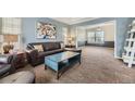 Comfortable living room with stylish furniture, a large window, and an open layout at 822 Shadowstone Dr, Highlands Ranch, CO 80129