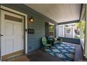 Inviting front porch with seating, a patterned rug, and a charming exterior design, perfect for relaxing at 3116 S Lincoln St, Englewood, CO 80113