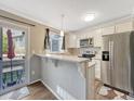 Modern kitchen features white cabinets, quartz countertops and stainless steel appliances at 17427 E Rice Cir # C, Aurora, CO 80015