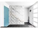 Bright foyer with stylish screen and slate tile floors creating an inviting modern entryway at 879 Delaware St, Denver, CO 80204