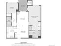 Detailed floor plan showcasing the layout of the home, including room dimensions and areas at 2896 W Riverwalk Cir # 204, Littleton, CO 80123
