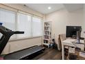 Basement home office with large window, desk, and treadmill at 2728 W 26Th Ave # 104, Denver, CO 80211