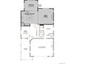 First floor floor plan showcasing open concept kitchen, great room, dining room, study and a 2-car garage at 8338 Snake River St, Littleton, CO 80125