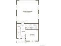 Floor plan featuring a 2-car garage, entry, study and unfinished storage at 1219 Rhett Dr, Erie, CO 80026