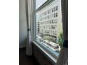 Cityscape views through large windows; a glimpse of downtown and rail car at 720 16Th St # 306, Denver, CO 80202