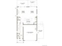 First floor plan featuring a spacious kitchen, 2-car garage, great room, and dining room at 170 Lark Sparrow Way, Bennett, CO 80102