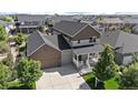 An aerial view showing the beautiful home and neighborhood at 4565 Colorado River Dr, Firestone, CO 80504