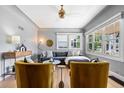 Bright living room with large windows, hardwood floors, and stylish furnishings at 3820 S Grant St, Englewood, CO 80113