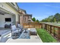 Relaxing patio with views of the surrounding landscape at 4021 S Teller St, Lakewood, CO 80235