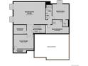 Basement floor plan showing the recreation room, flex room, storage, a bedroom, and a bathroom at 5617 Riverbend Ave, Firestone, CO 80504