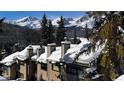 Exterior view showcasing snow covered roofs with scenic mountain views and beautiful trees at 223 S Fuller Placer Rd # 4, Breckenridge, CO 80424