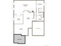 Unfinished basement plan with recreation room, flex room, bedroom, bathroom, and storage at 9147 Ironwood St, Highlands Ranch, CO 80129