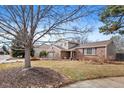 View of the home's exterior with lawn and leafless tree at 1431 E Long Pl, Centennial, CO 80122