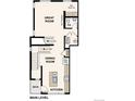 Floor plan of main level showcasing kitchen, dining, and living room areas at 453 Interlocken Blvd # 104, Broomfield, CO 80021
