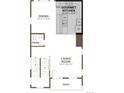 Floorplan featuring the first floor with gourmet kitchen, dining, living room, powder room and deck at 1227 Rhett Dr, Erie, CO 80026