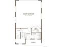 Floorplan showcasing 2-car garage dimensions and adjacent entry, lawn, and porch access at 1227 Rhett Dr, Erie, CO 80026