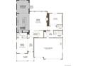 First-floor blueprint showcasing an open layout with a gourmet kitchen, great room, and study at 5518 Tamarack Ave, Firestone, CO 80504
