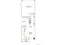 Open-concept floor plan featuring a kitchen with an island, a dining area, a living room, and a two-car garage at 22813 E Tufts Ave # A, Aurora, CO 80015