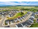 Expansive aerial view of a residential community nestled amidst rolling hills at 52 Simmental Loop, Castle Rock, CO 80104