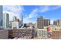 High-rise Denver cityscape with building location pinpointed from an elevated perspective at 1617 California St # 3B, Denver, CO 80202