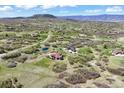 Expansive aerial view of luxury homes nestled in a serene, rural community with rolling hills at 1701 Creedmoor Ct, Castle Rock, CO 80109