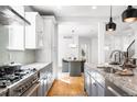 Well-lit kitchen with sleek countertops, stainless steel appliances, and an open layout at 418 S Gilpin St, Denver, CO 80209