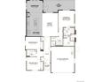 Detailed floor plan showcasing a spacious layout with open kitchen, great room, primary bedroom, and two-car garage at 24745 E 41St Ave, Aurora, CO 80019